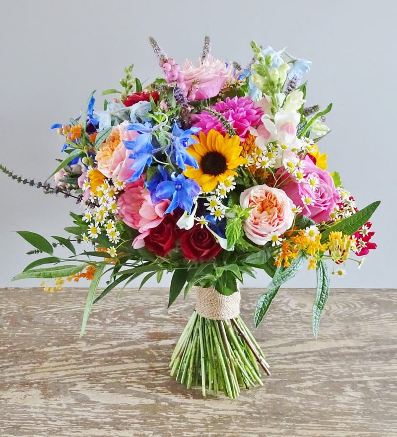 Multicoloured bridal bouquet. - Seana's Flowers