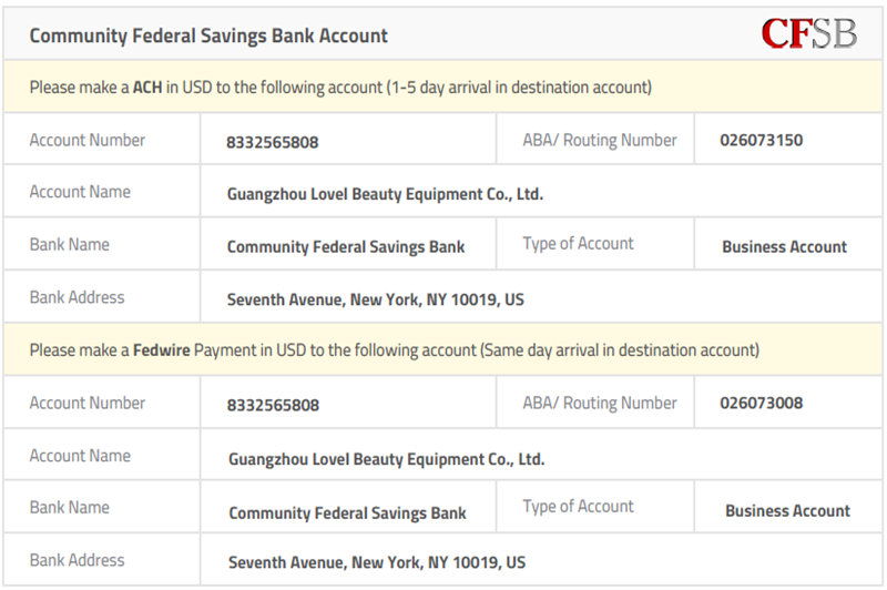 Company Bank Account For Usa Customers Only China Beauty