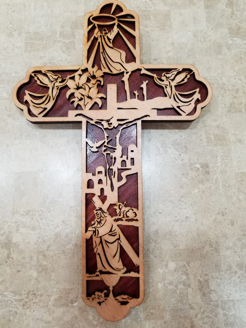 Easter Story cross Kuna's Laser Engraving
