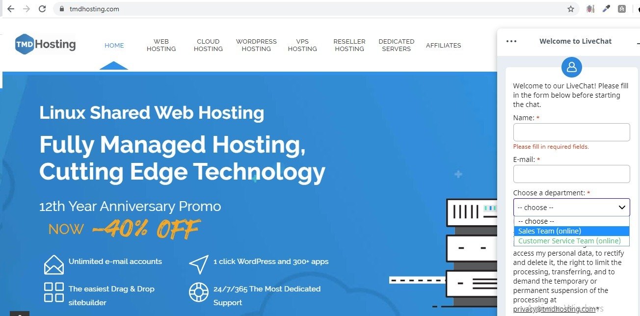 Web Hosting TMD Hosting site image
