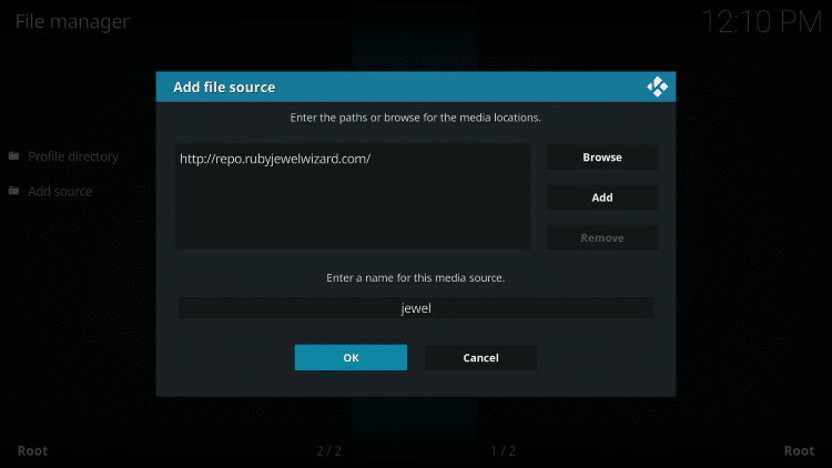 type jewel and click ok