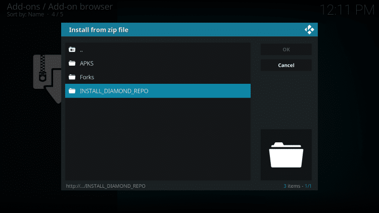 click INSTALL_DIAMOND_REPO