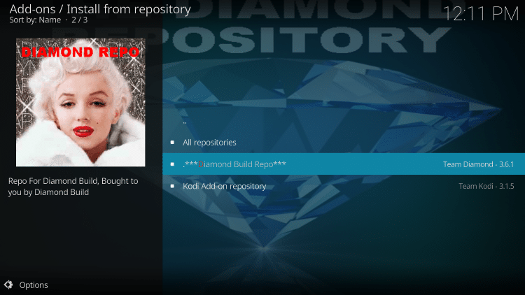 choose diamond build repo