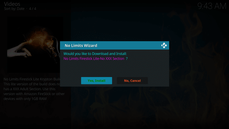 click yes, install