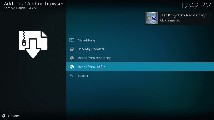 Wait for the "Last Kingdom Repository" message to appear