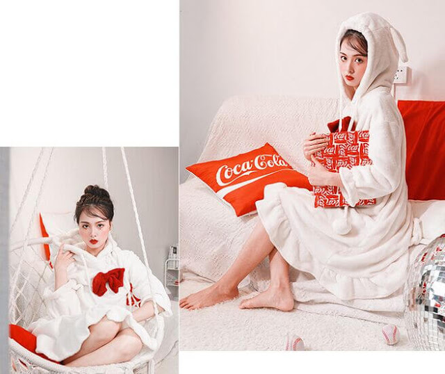 Collection of cute and warm flannel pajamas for ladies in winter