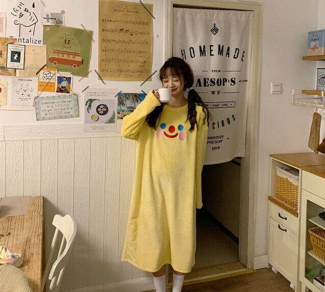 Collection of cute and warm flannel pajamas for ladies in winter