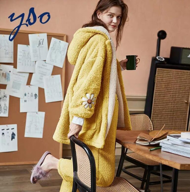 Collection of cute and warm flannel pajamas for ladies in winter