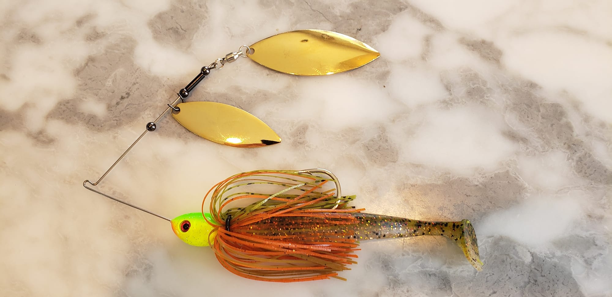 1 Colorado /& 1 Willowleaf Blade Bass Fishing Lure Custom Spinnerbait 3//8 oz