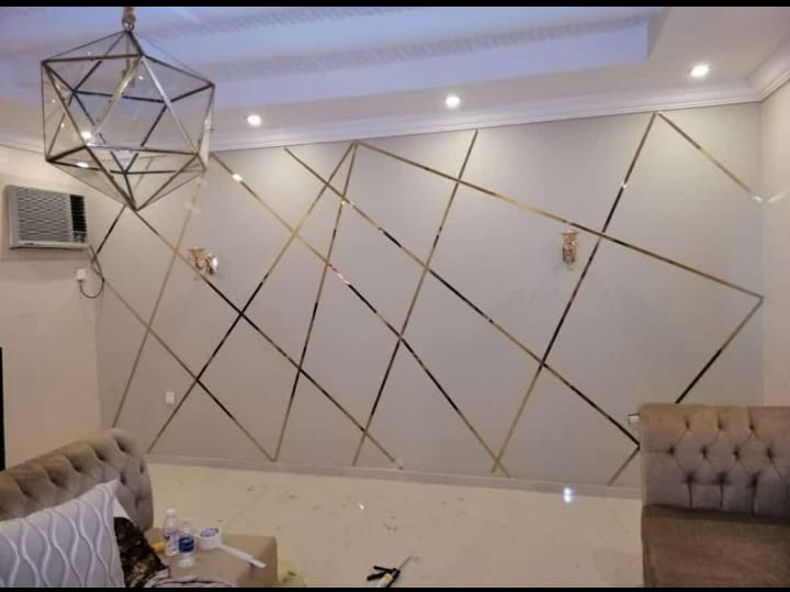 صور ديكورات جدران ستيل 0545552766 ديكور ستيل ذهبي شرائح ستيل للجدران