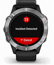 fēnix 6 avec affichage des fonctions de suivi et de sécurité