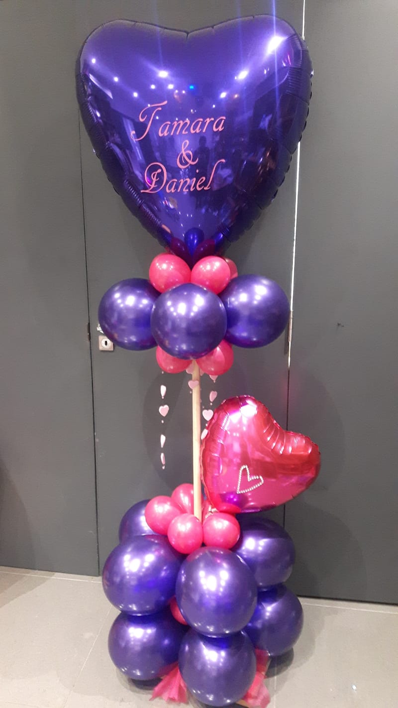 PURPLE HEART PERSONALISED STAND Balloon Decor