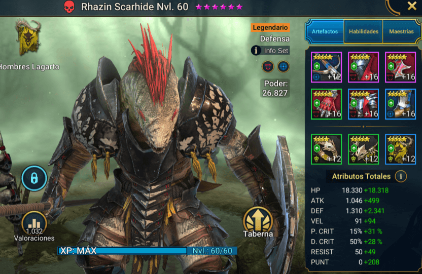 raid shadow legends rhazin scarhide fusion character