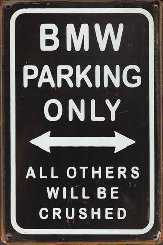 BMW Parking advertising retro vintage metal sign