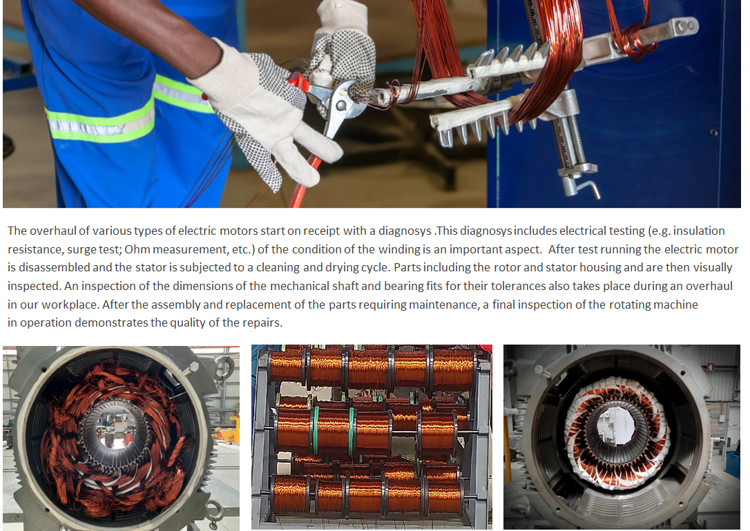 Electric motor overhauls