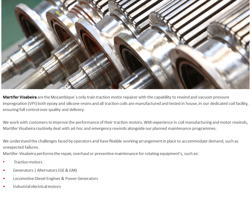 OVERHAULS OF TRACTION MOTORS, AC MOTORS, PUMPS, TRANSFORMERS
