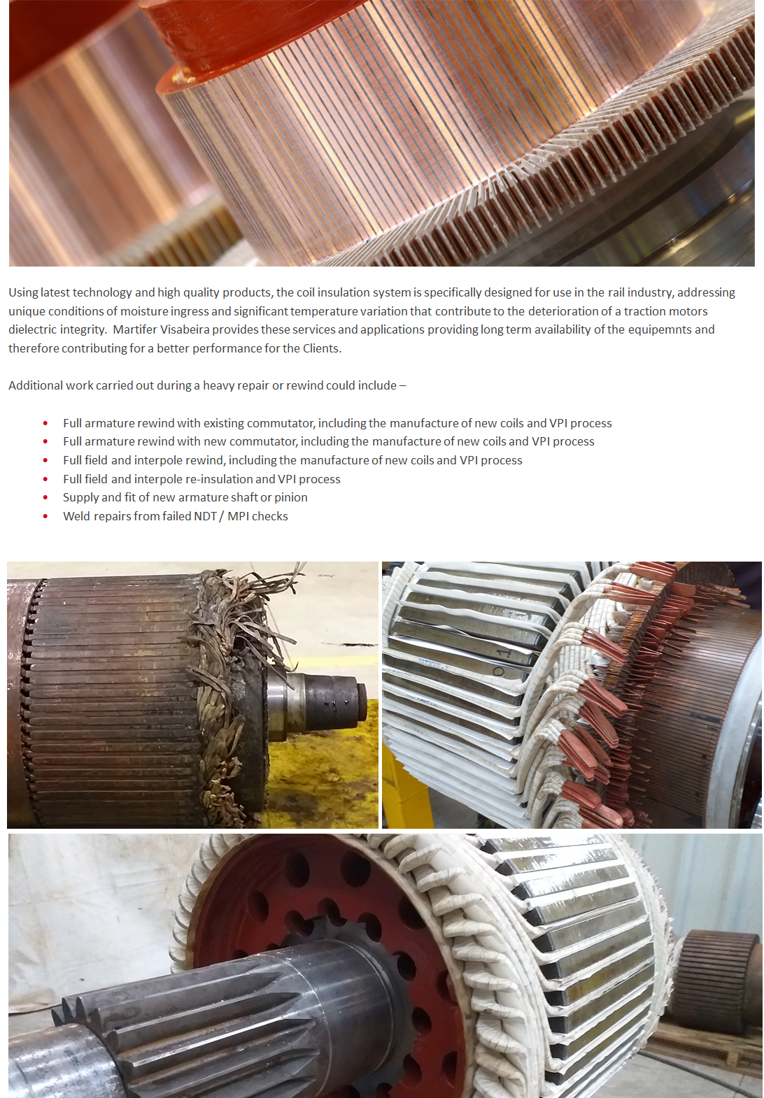 AC & DC Traction Motor Rewind Services