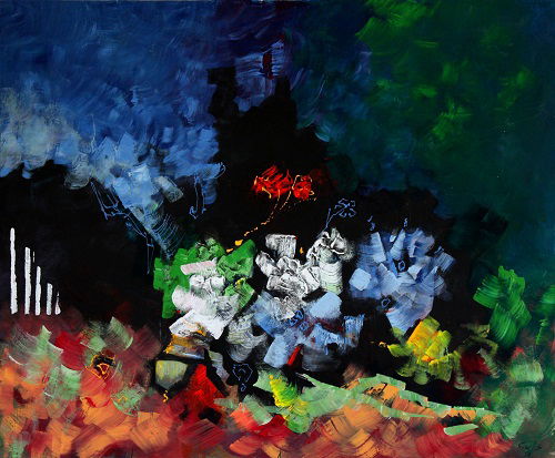 Abstract style landscape paintings