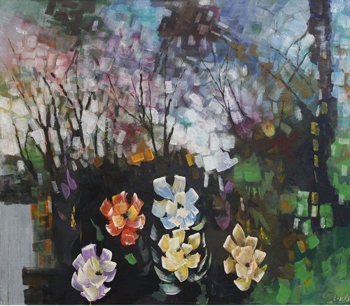 Abstract style landscape paintings