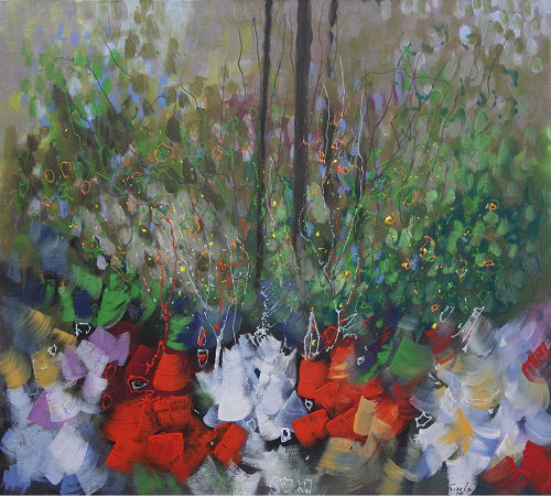 Abstract style landscape paintings