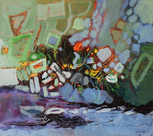 Abstract style landscape paintings