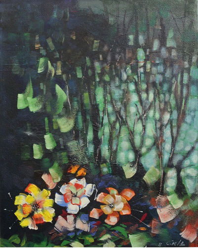 Abstract style landscape paintings