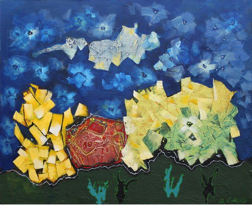 Abstract style landscape paintings