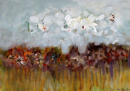 Abstract style landscape paintings