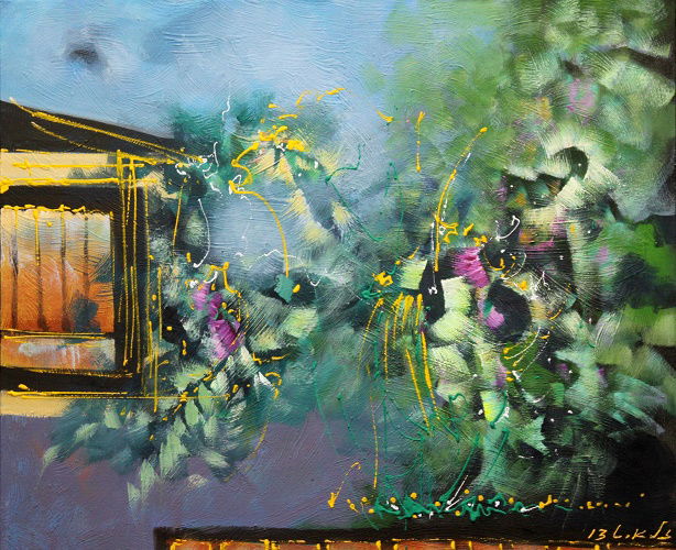 Abstract style landscape paintings