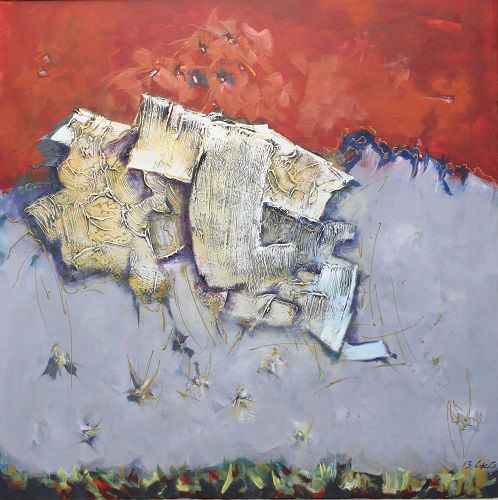 Abstract style landscape paintings