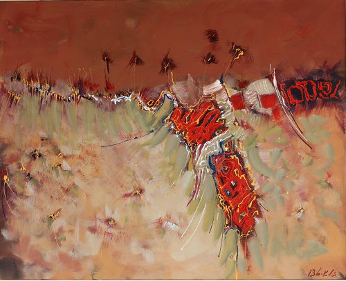 Abstract style landscape paintings