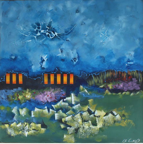 Abstract style landscape paintings