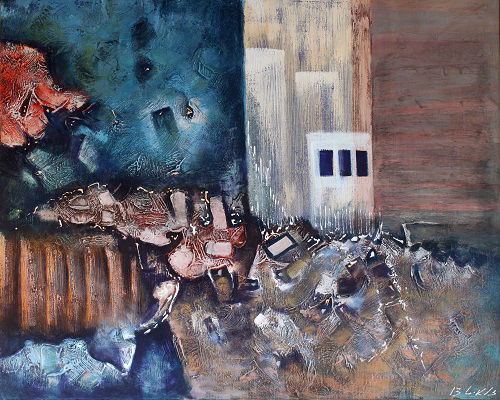 Abstract style landscape paintings