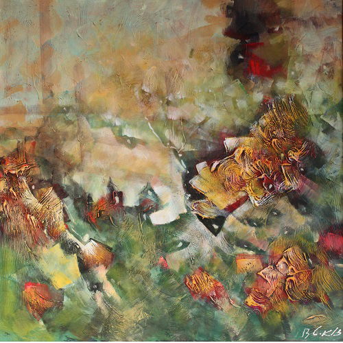 Abstract style landscape paintings