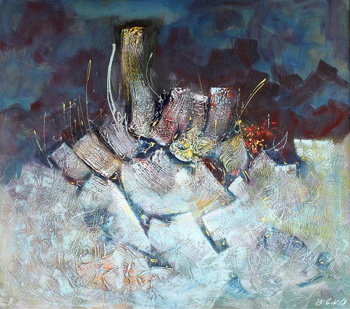 Abstract style landscape paintings