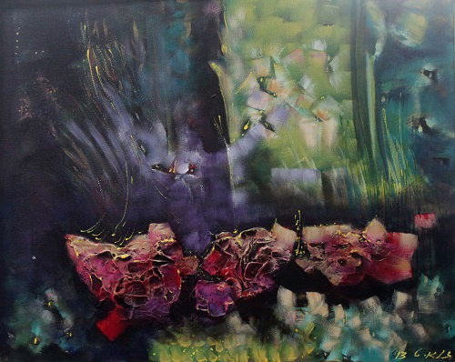 Abstract style landscape paintings