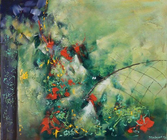 Abstract style landscape paintings