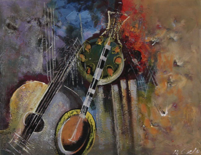 Musical instruments in abstract style
